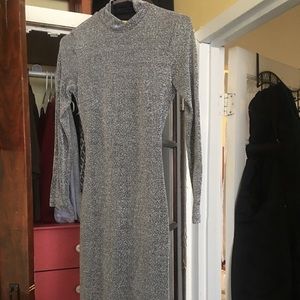 Silver/Black long sleeve dress